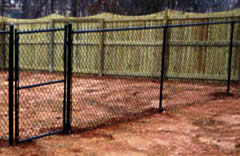 chain link and wood fence